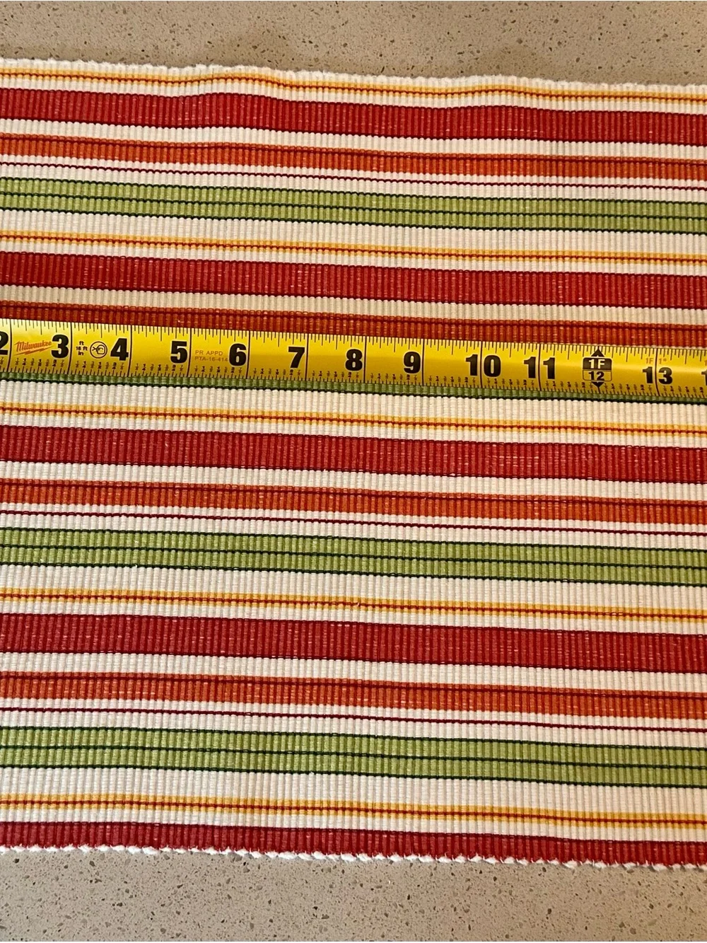 Striped Cotton Placemats Set Of 4 in Red, Green and Cream